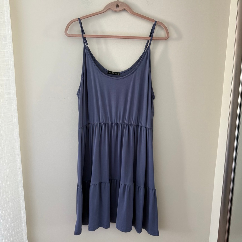Tiered Mini Dressβ XXL Adjustable Spaghetti Straps Sleeveless Ruffle